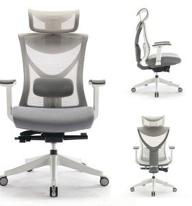 5188-Modern Design Lumbar Support Gray High Back Mesh Office Ergonomic Chairs