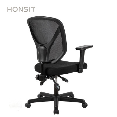 1005-Comfortable Adjustable Arms Mesh Ergo Black Modern Office Swivel Chair