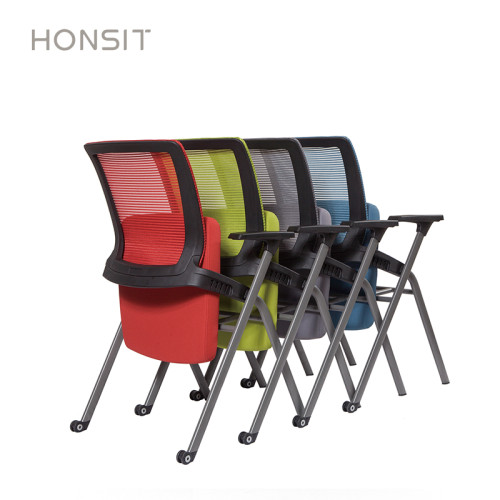 2001-Traning chair with write pad and breathable mesh for conference room or shool