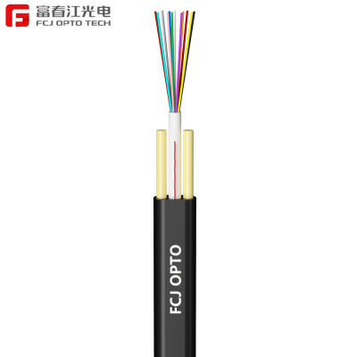 GYFXTBY FRP Drop Cable FTTH Dry Core Cable G. 652D atau G. 657A1 Kabel Fiber Optic