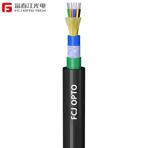 GJFJH53 12 24core Indoor Steel Armored Fiber Optic Cable G652 G655 dengan PE Sheath