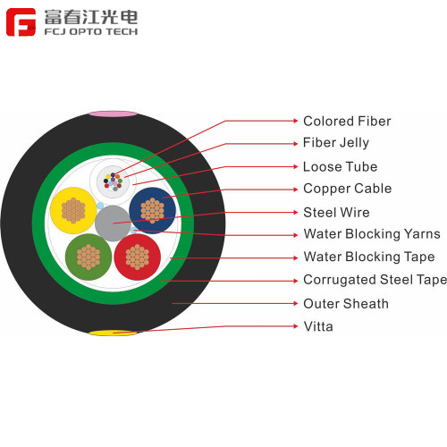 FCJ factory Optical Power Composite Cable Optic Fiber Cable Optoelectronic Hybrid Cable