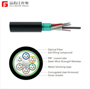 Cable de fibra óptica de tubo holgado trenzado para exteriores con blindaje ligero GYTS