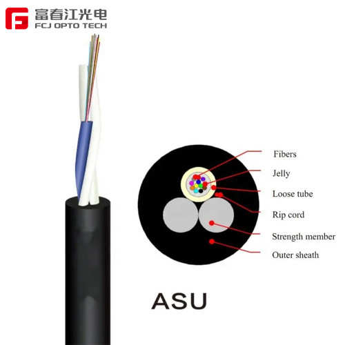 FCJ outdoor aerial asu fiber cable aerial self-supported asu fiber optic cable fibra mini adss 24 hilos asu span 120