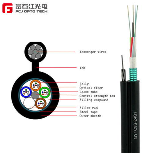 FCJ factory  Single jacket All Dielectric Self-supporting Aerial figure8 GYTC8S fiber optic cable