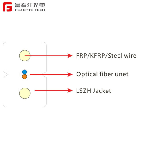GJXFH FRP Drop Cable FTTH Dry Core Cable G. 652D or G. 657A1 Fiber Optic Cable