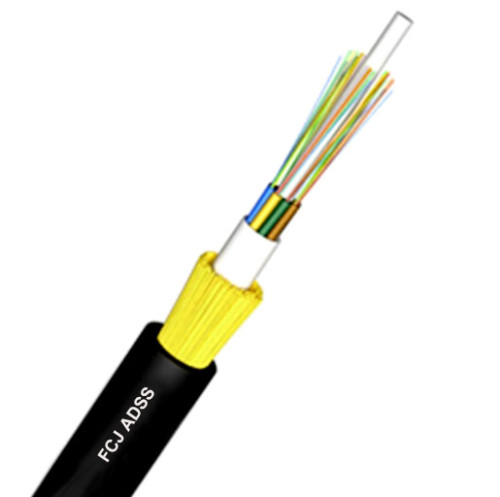FCJ factory 100M span ADSS Single jacket All Dielectric Self-supporting Aerial fiber optic cable