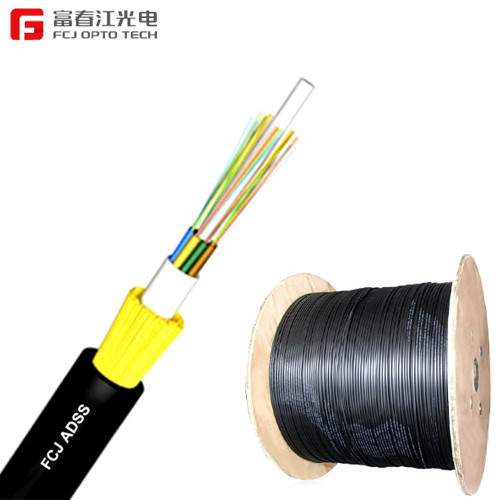 FCJ Double-sheath 24 fiber aerial G652.D layer-stranding fiber optic cable ADSS factory
