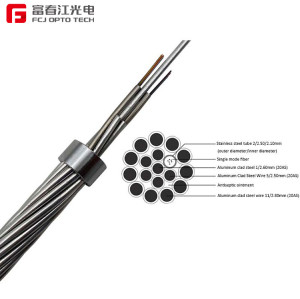 FCJ factory Aluminium Clad Steel Wire stainless Steel Tube Optic fiber Cable OPGW wire ground function Price