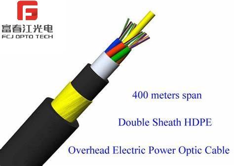 FCJ aerial self supporting ads 144 core fiber optic cable span 100m