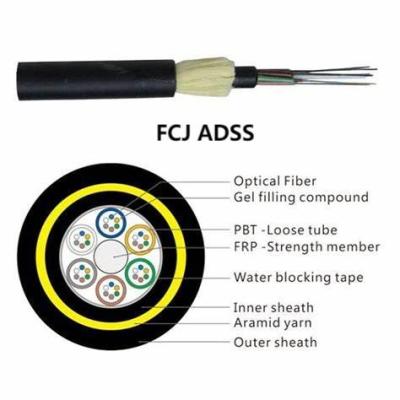 FCJ fibra optica adss 6 cores single mode multi mode outdoor adss cable distributor
