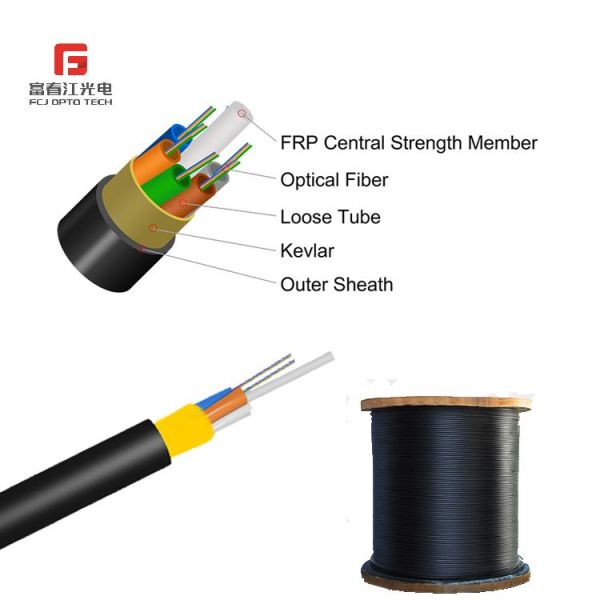 FCJ ADSS Fiber Optic Cables G652D Single Model 8 core 100m span Cable de fibre optique ADSS  distributor