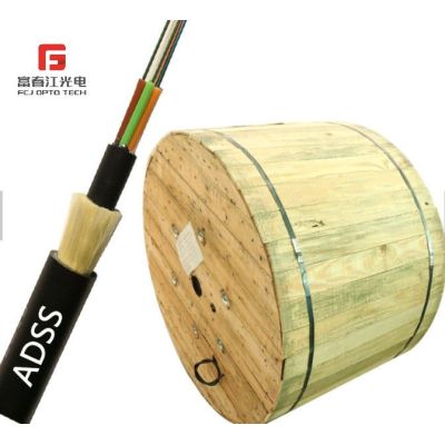 FCJ 100m  span Outdoor Aerial ADSS G652D Sm HDPE 96 Fo Core All Dielectric Self-Supporting Fiber Optical Cable