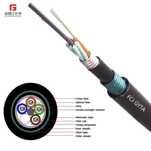 FCJ 12FO 24FO 48FO 96FO 144FO armored fibre optic cable GYTA