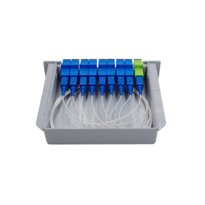 FCJ  1x8 Sc Upc Ftth Cassette Card Inserting Optical Fiber PLC Splitter
