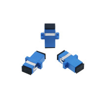 FCJ ceramic PVC Singlemode Simplex Blue SC/UPC Fiber Optical Adapter without ear flangeless