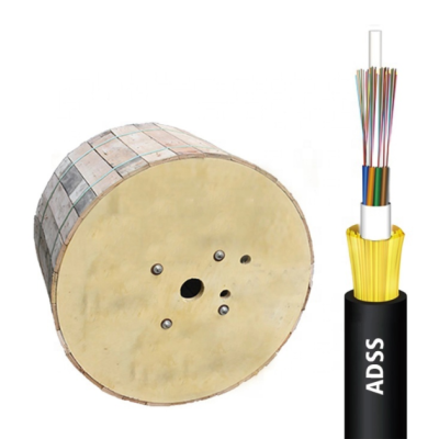 FCJ factory 100M span ADSS Single jacket All Dielectric Self-supporting Aerial fiber optic cable