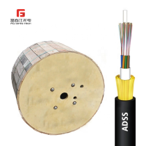 FCJ Outdoor Fiber Optical Cable 4km/drum ADSS 24 48 96 144 Core Single Mode Optic Cable manufacturer