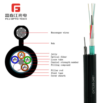 FCJ Hot 12 core fiber optic cable figure 8 seven stranded messenger wires optical fiber cable figure 8