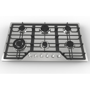 Placa de gas de acero inoxidable de 6 quemadores|MGBS-866|860mm