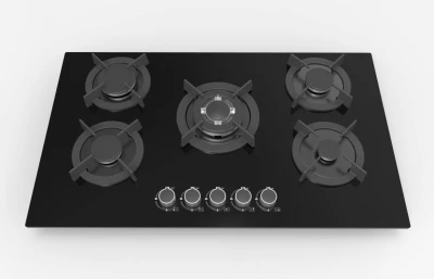 Стеклянная газовая варочная панель с 5 конфорками MGBG-875C3 | 870 мм