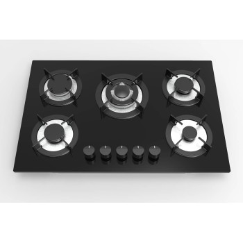 Placa de gas de cristal de 5 quemadores MGBG-775C5|770mm
