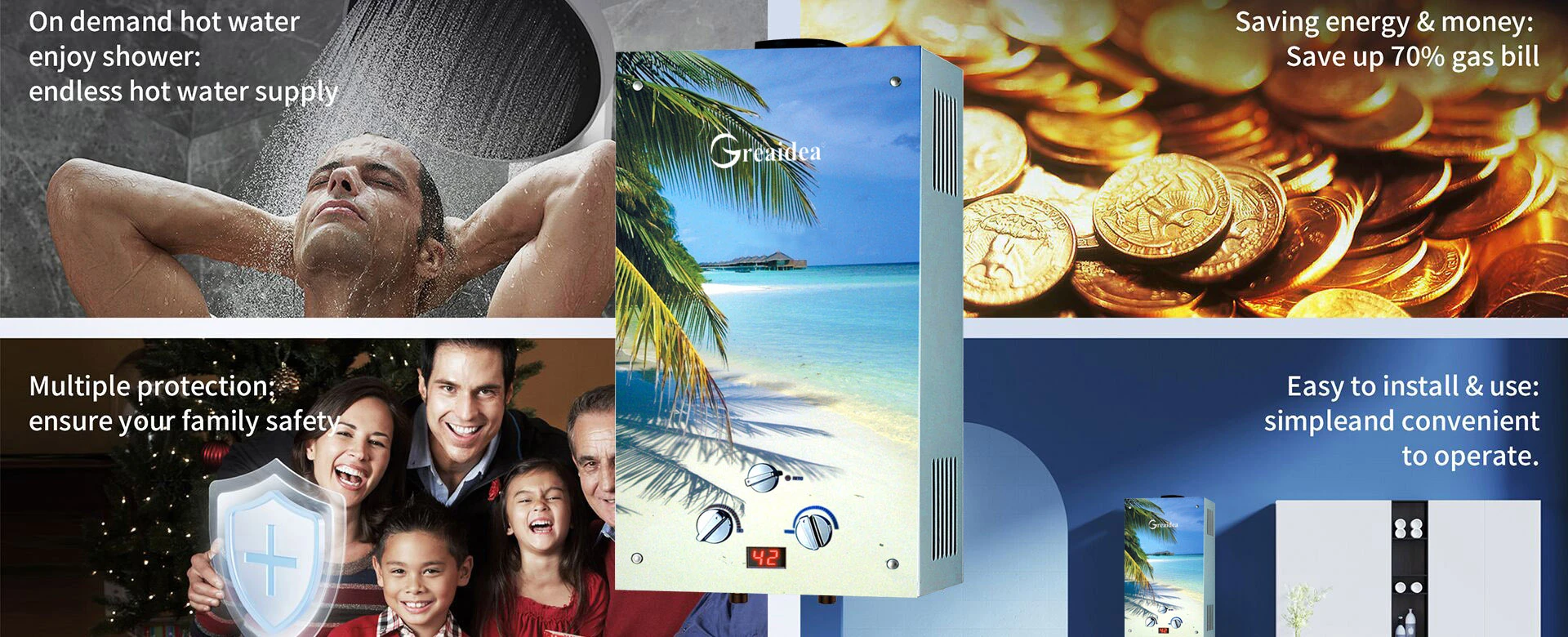 Greaidea's flue gas water heater