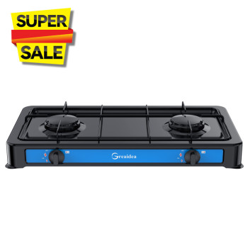 Cocina de gas portátil de 2 quemadores para acampar con cuerpo de pintura TGW2-B-3