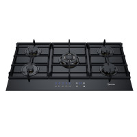 Placa de gas de vidrio con control táctil electrónico de 5 quemadores MGBG-905T | 36 pulgadas