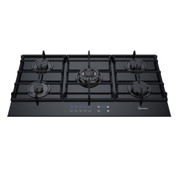 Placa de gas de vidrio con control táctil electrónico de 5 quemadores MGBG-905T | 36 pulgadas