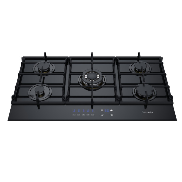 Placa de gas de vidrio con control táctil electrónico de 5 quemadores MGBG-905T | 36 pulgadas