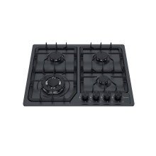 Placa de gas de 4 quemadores con pintura nanométrica negra | MGBS-604B4B | 585 mm