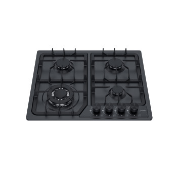 Placa de gas de 4 quemadores con pintura nanométrica negra | MGBS-604B4B | 585 mm