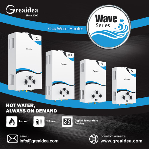 Five Innovative Designs of Greaidea's Wave Series Gas Water Heater