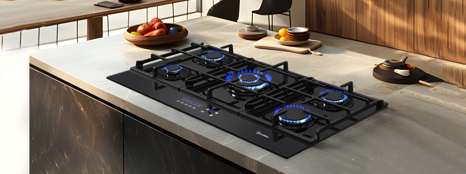 Greaidea's six-burner gas hob