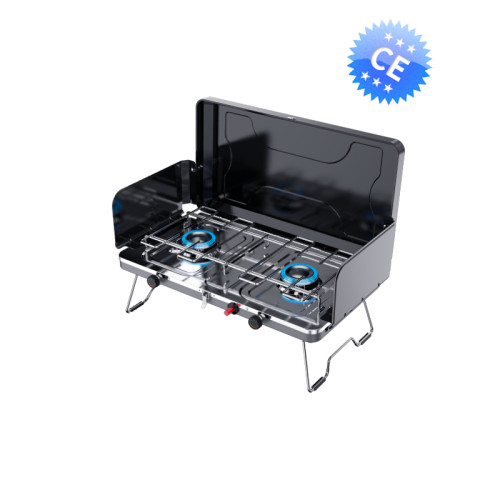 Camping 2 burner portable gas cooker with painting body SG-203-04