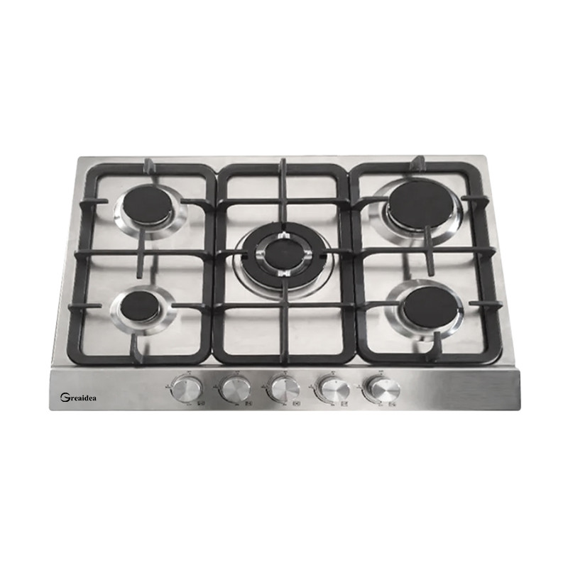 Greaidea's five-burner stainless steel gas hob