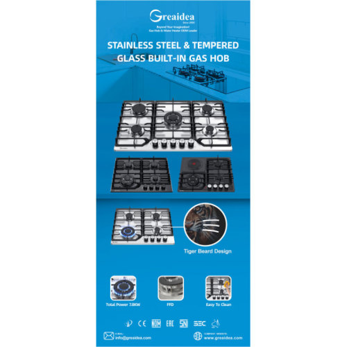 Hot-Selling Multi-Burner Gas Hobs with Unique Tiger Beard Design | Greaidea OEM & ODM Solutions