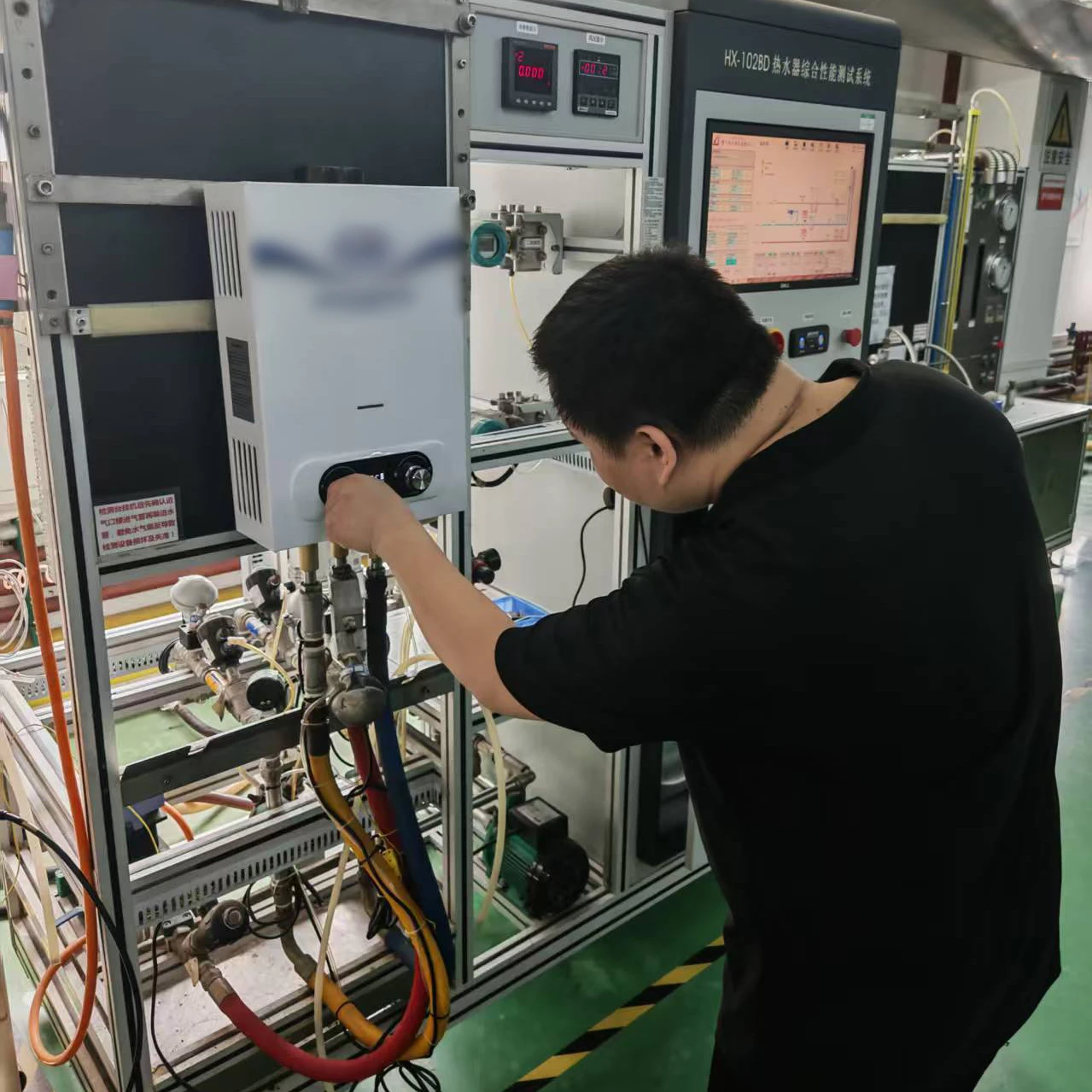 Испытание на отсутствие пламени газового водонагревателя Greaidea