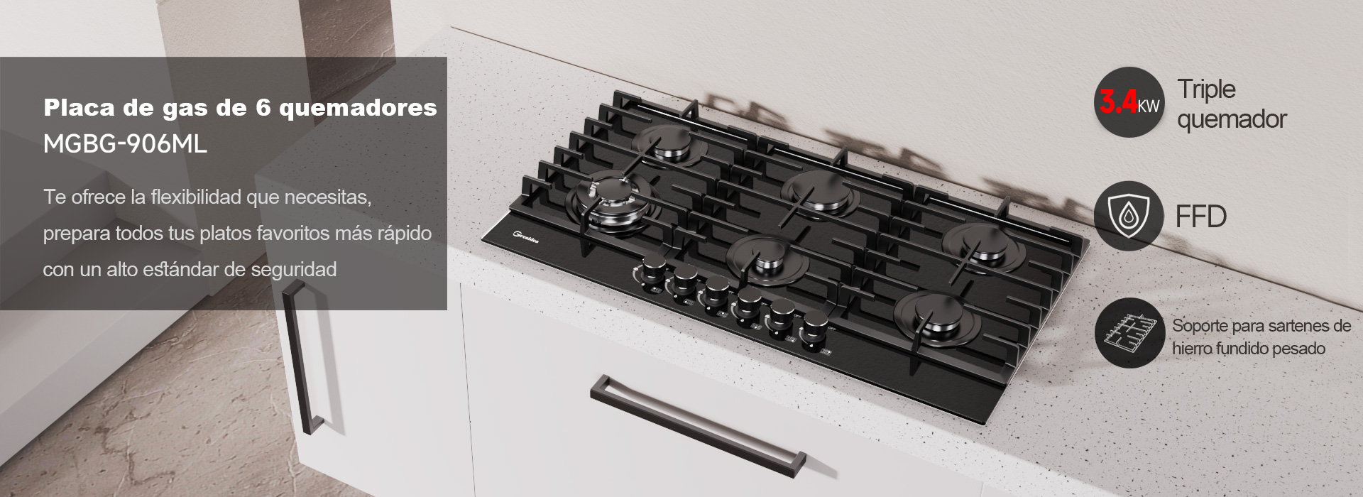 5 burner gas hob