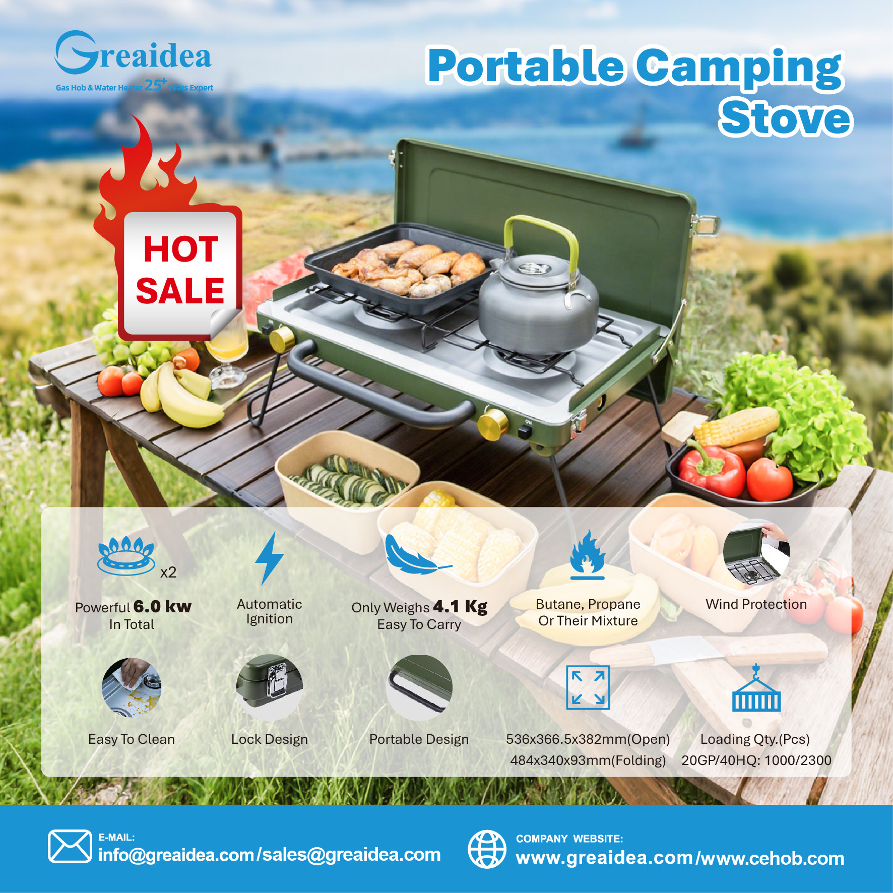 Greaidea launches a new range of hot-selling portable camping stoves - perfect for the outdoor market in North America, Australia and more!