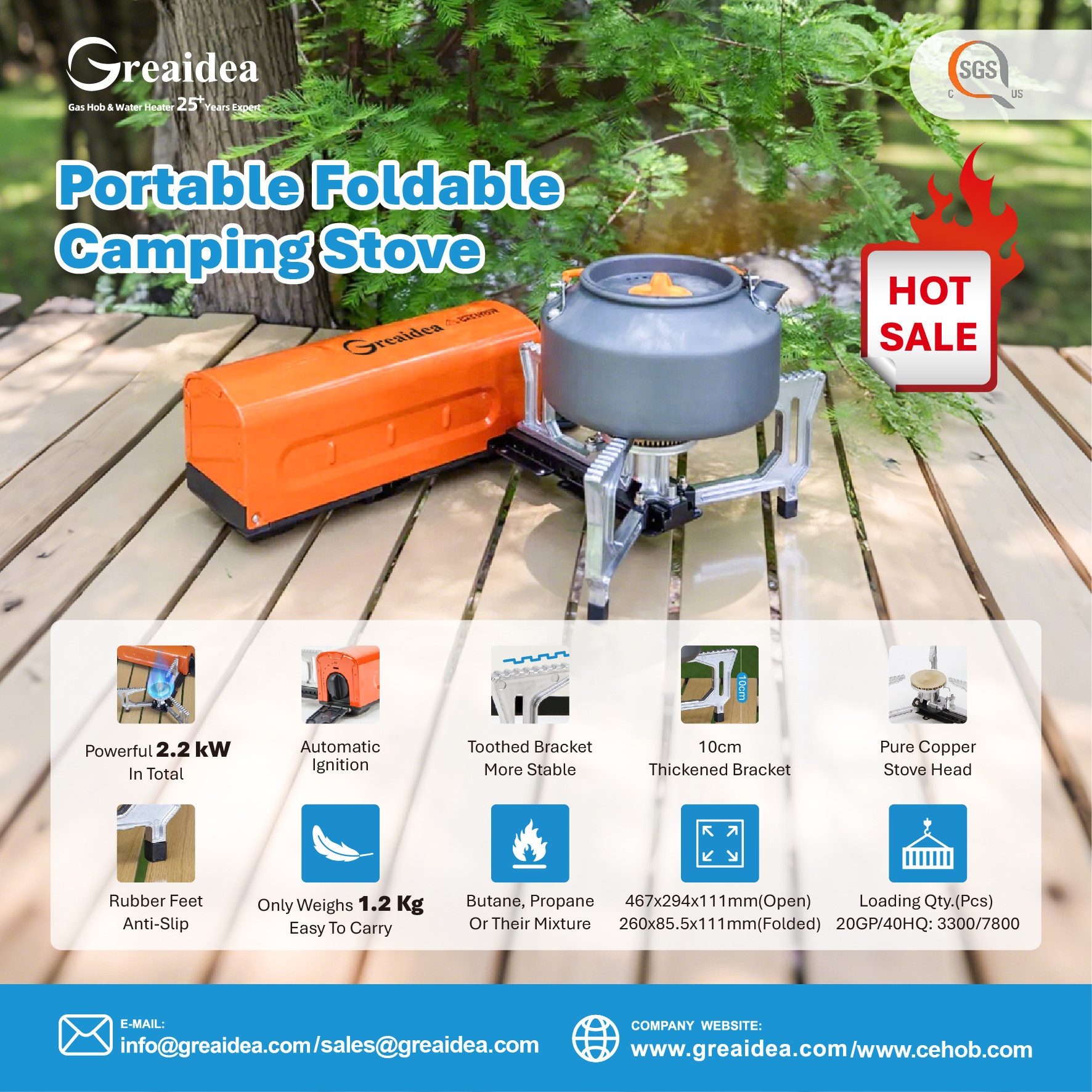 Greaidea's new portable foldable camping stove