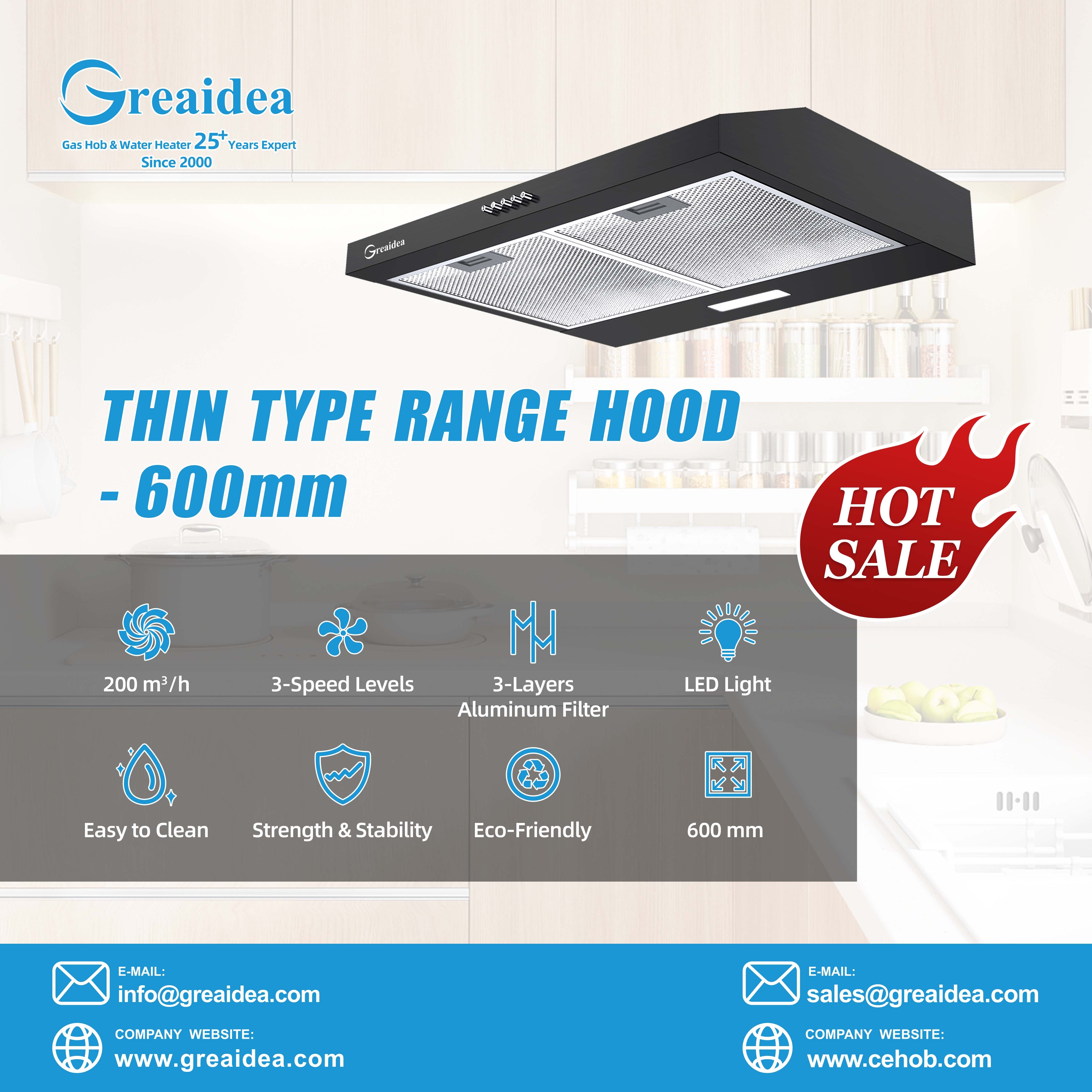 Greaidea's slim range hood 