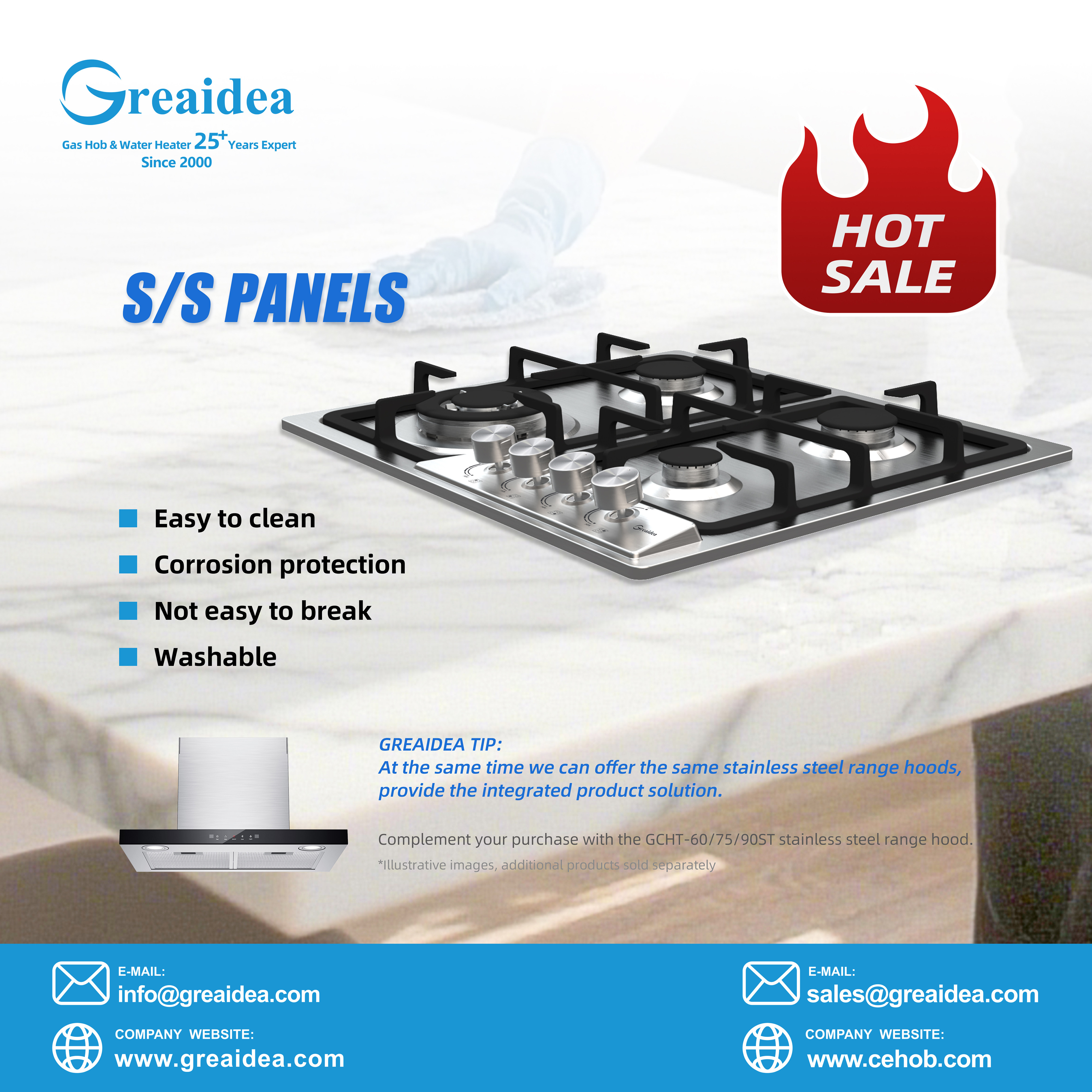 Greaidea's gas hob and range hood combination
