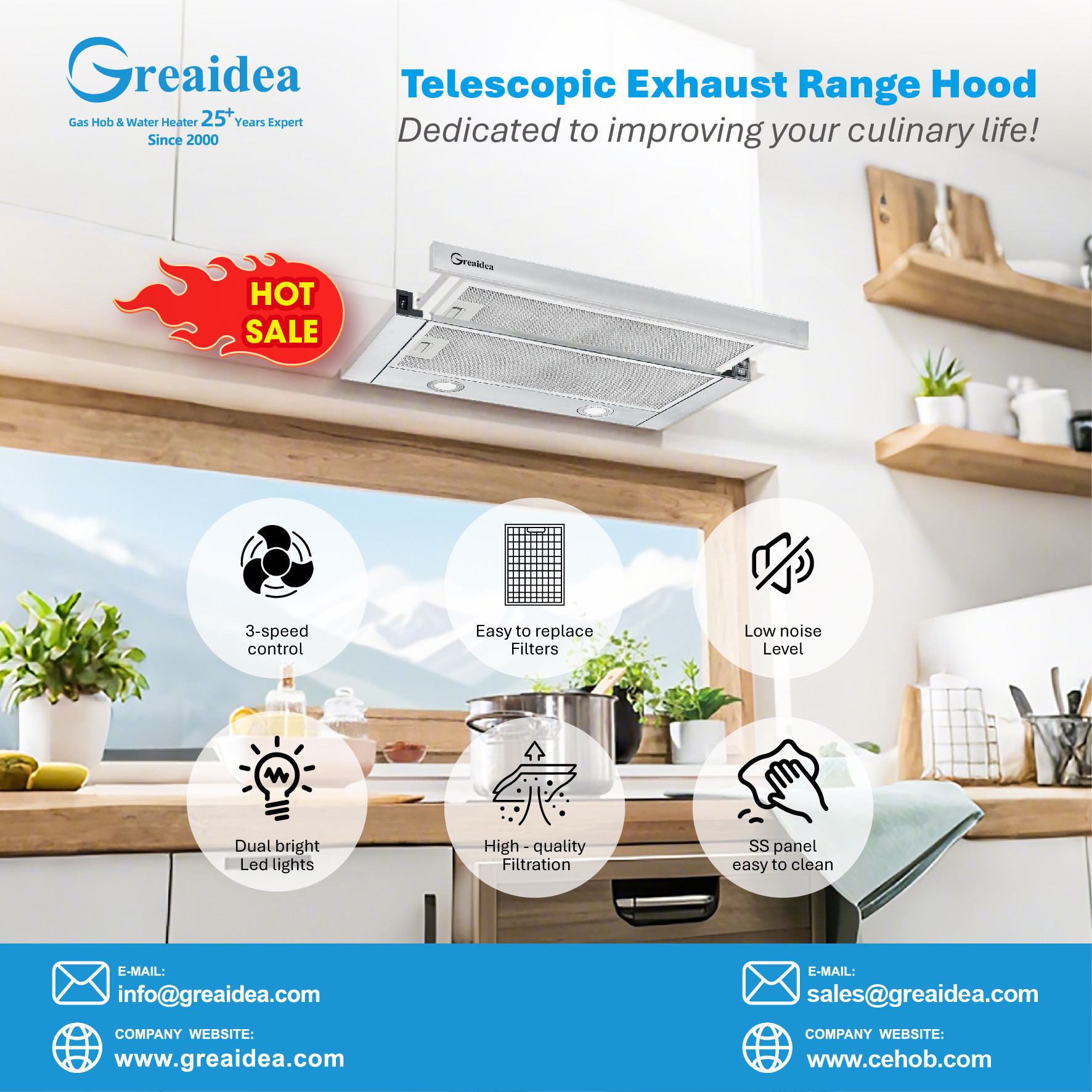 Greaidea's stainless steel range hood