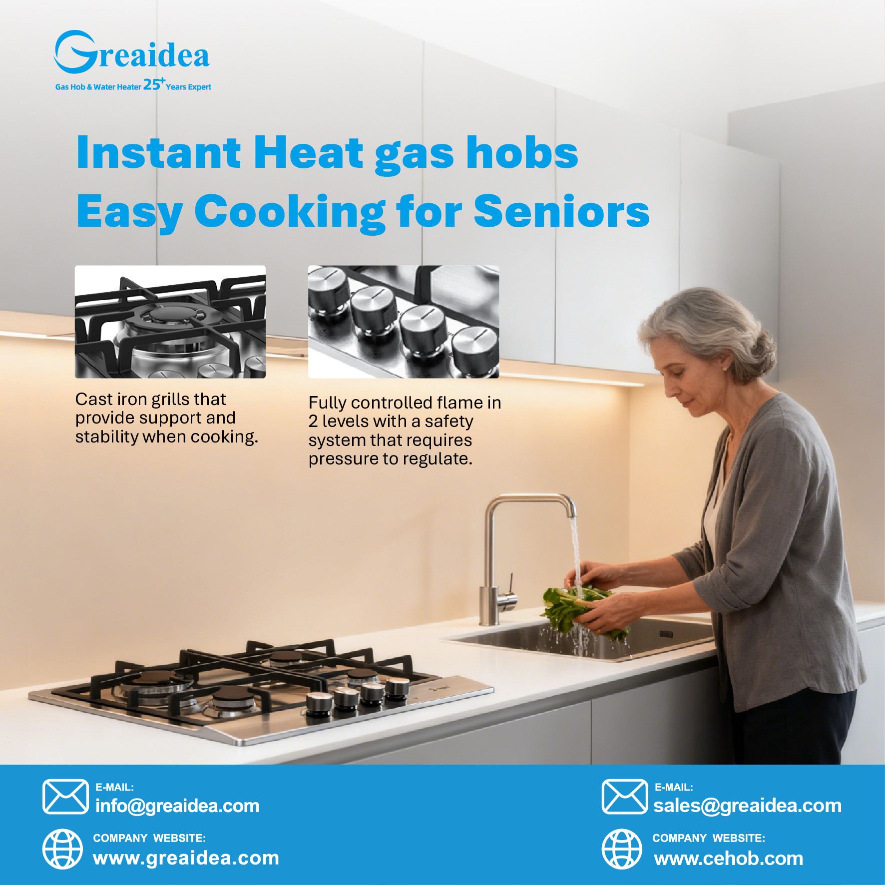 Greaidea's stainless steel gas hob