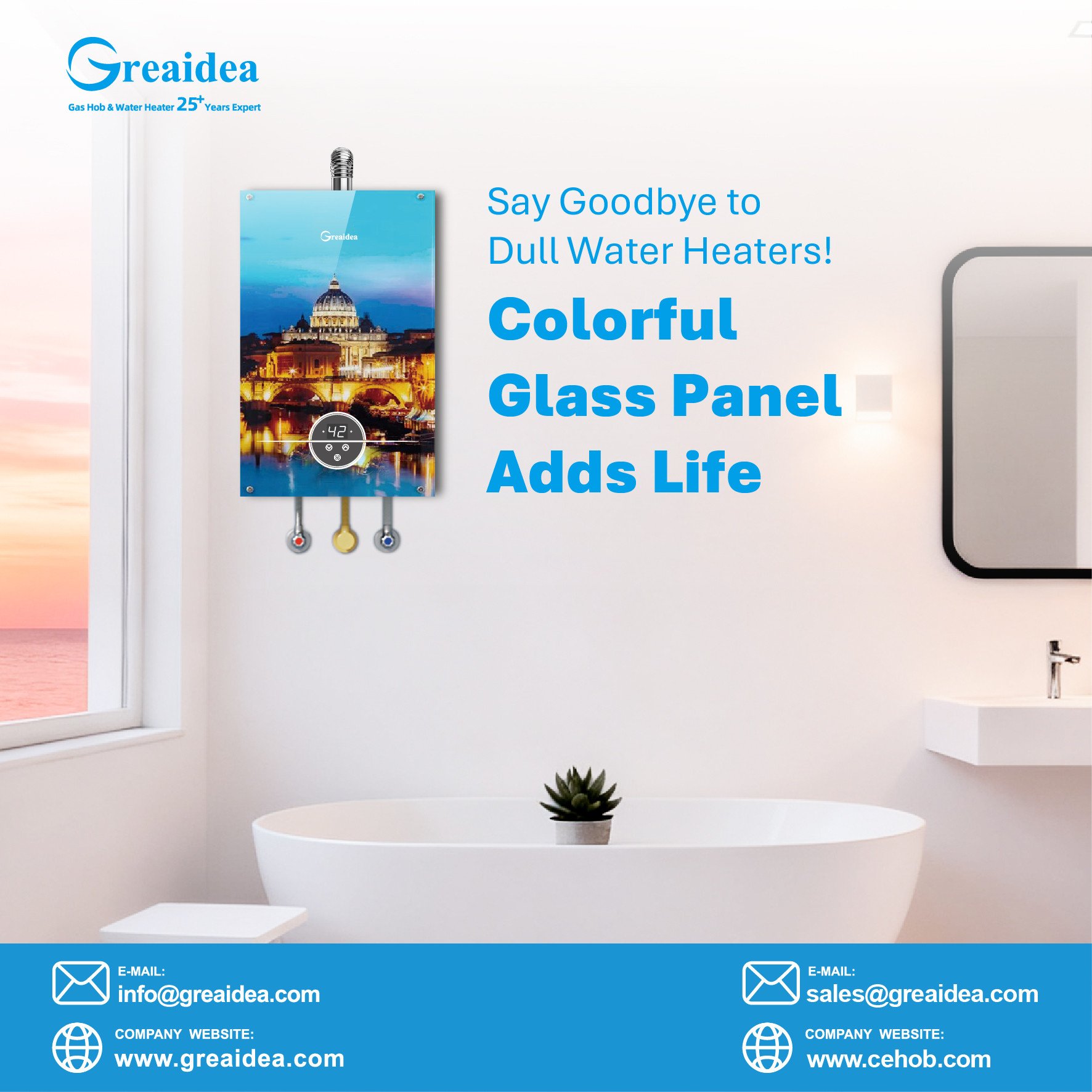 Greaidea's glass gas water heater