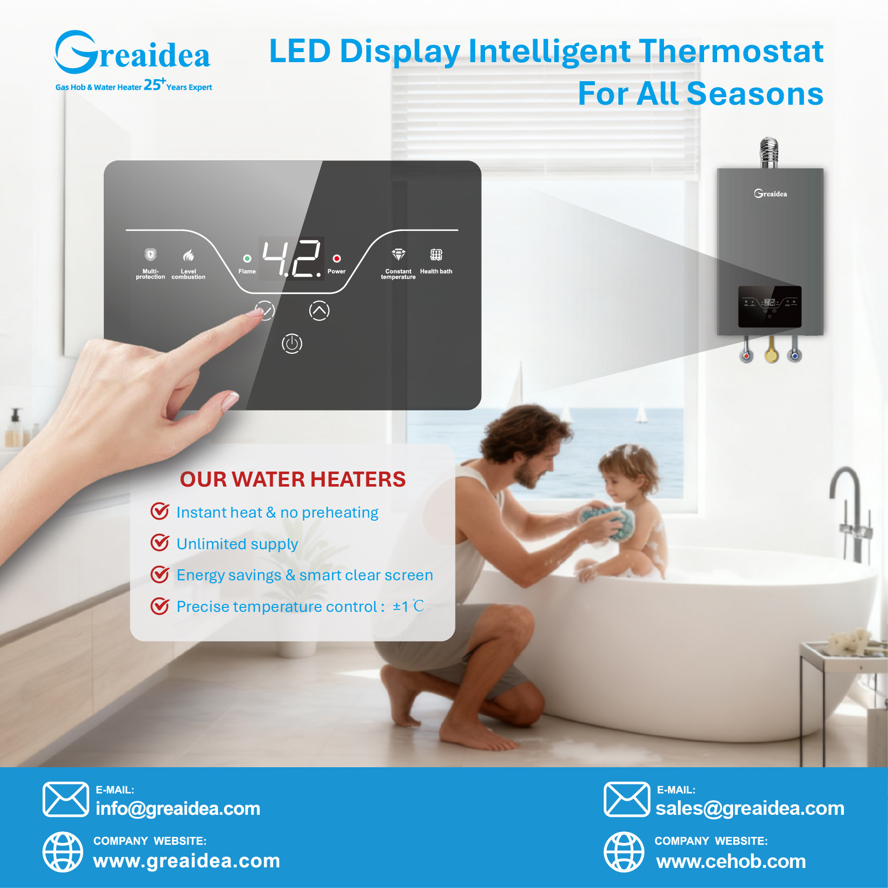 Greaidea's air-cooled gas water heater