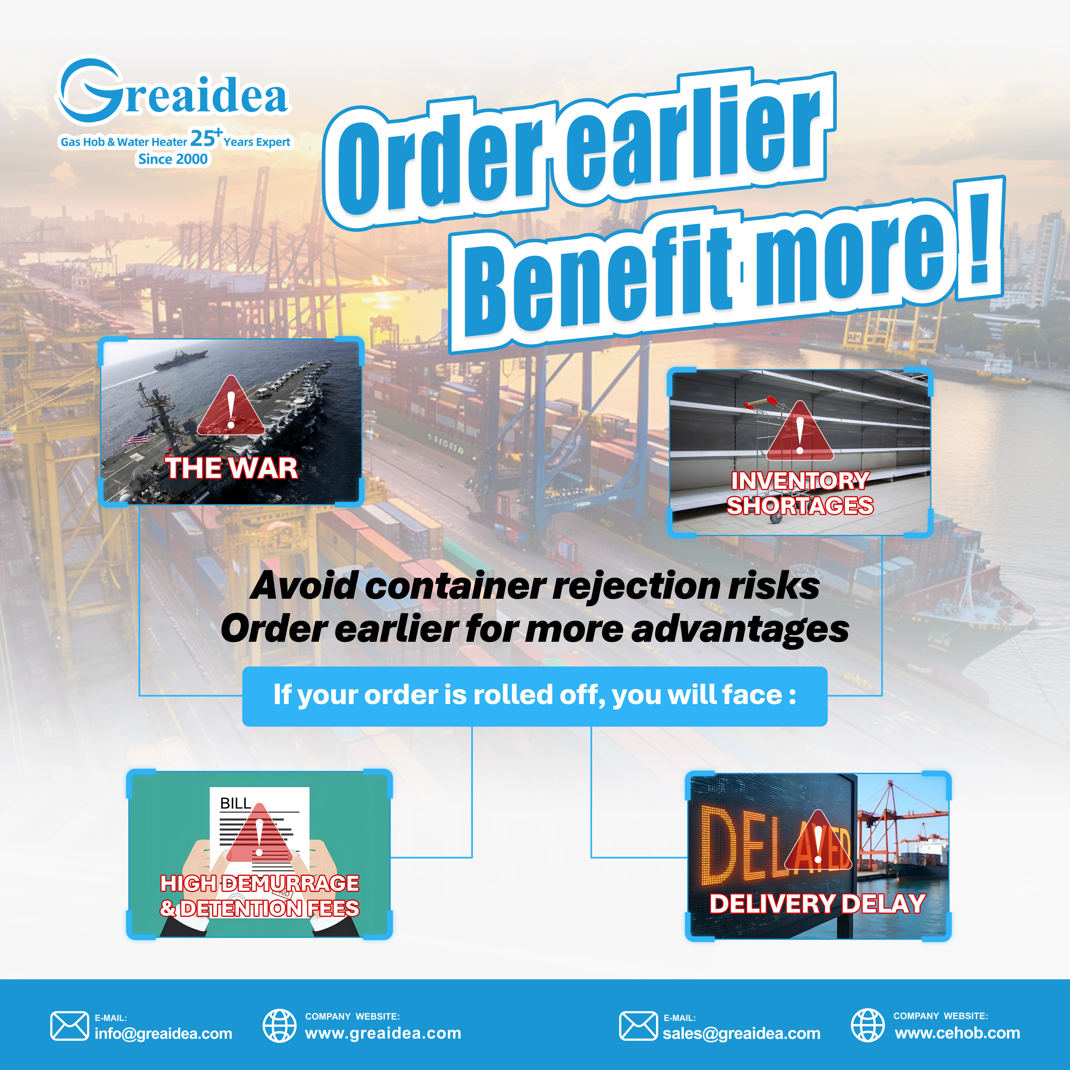 Logistics container drop risk