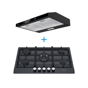 5 Burner Gas Hob & 75cm Range Hood Combo D | ODM Kitchen Appliance Set